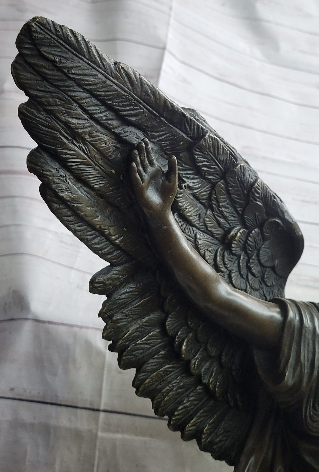 SIGNED Vitaleh, bronze statue Nude Female Custodian Angel Home Figurine Hot Cast