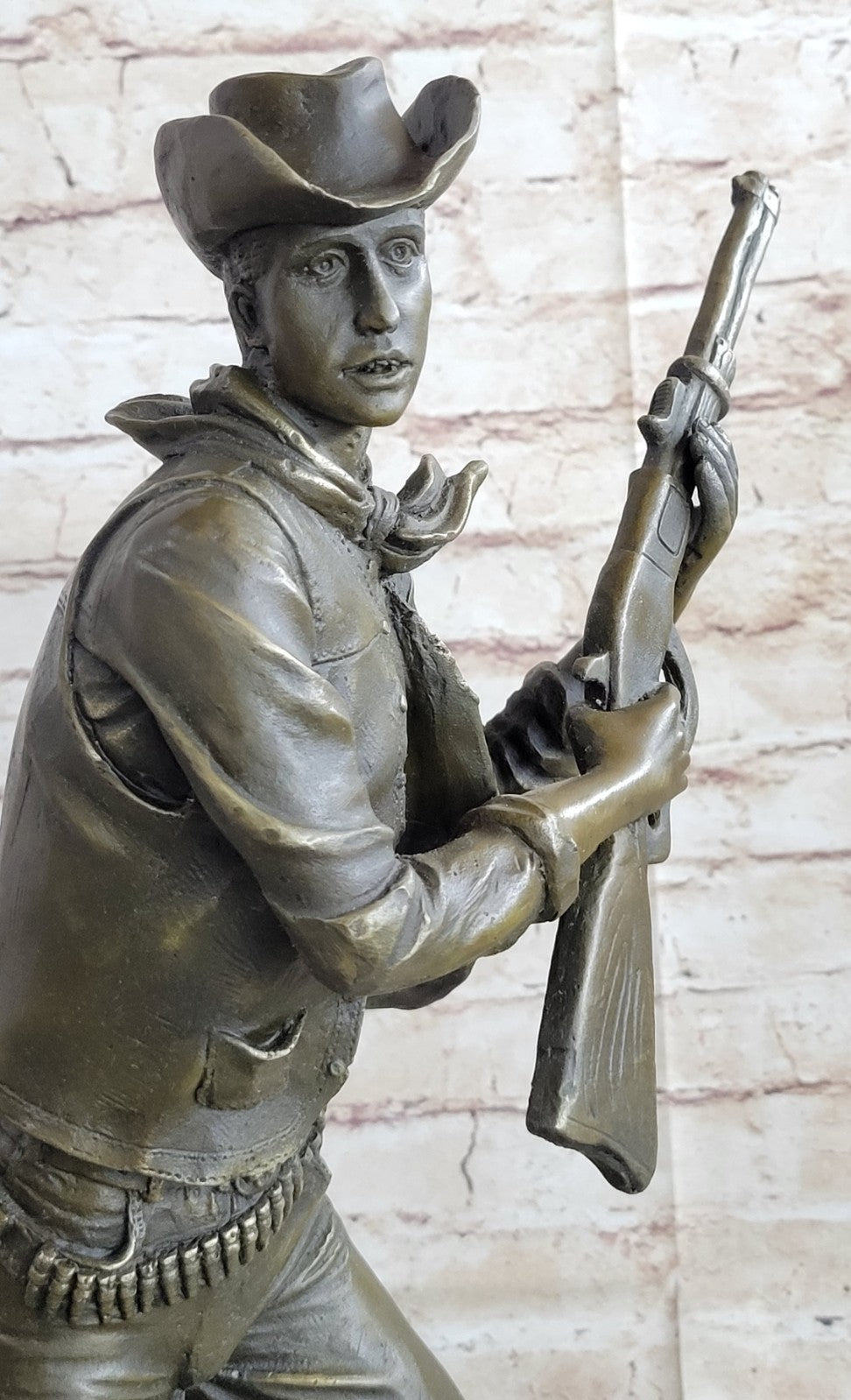 Cowboy Hunter w/Dog Sculpture Figurine Statue Figure Bronze Home Decor Gift