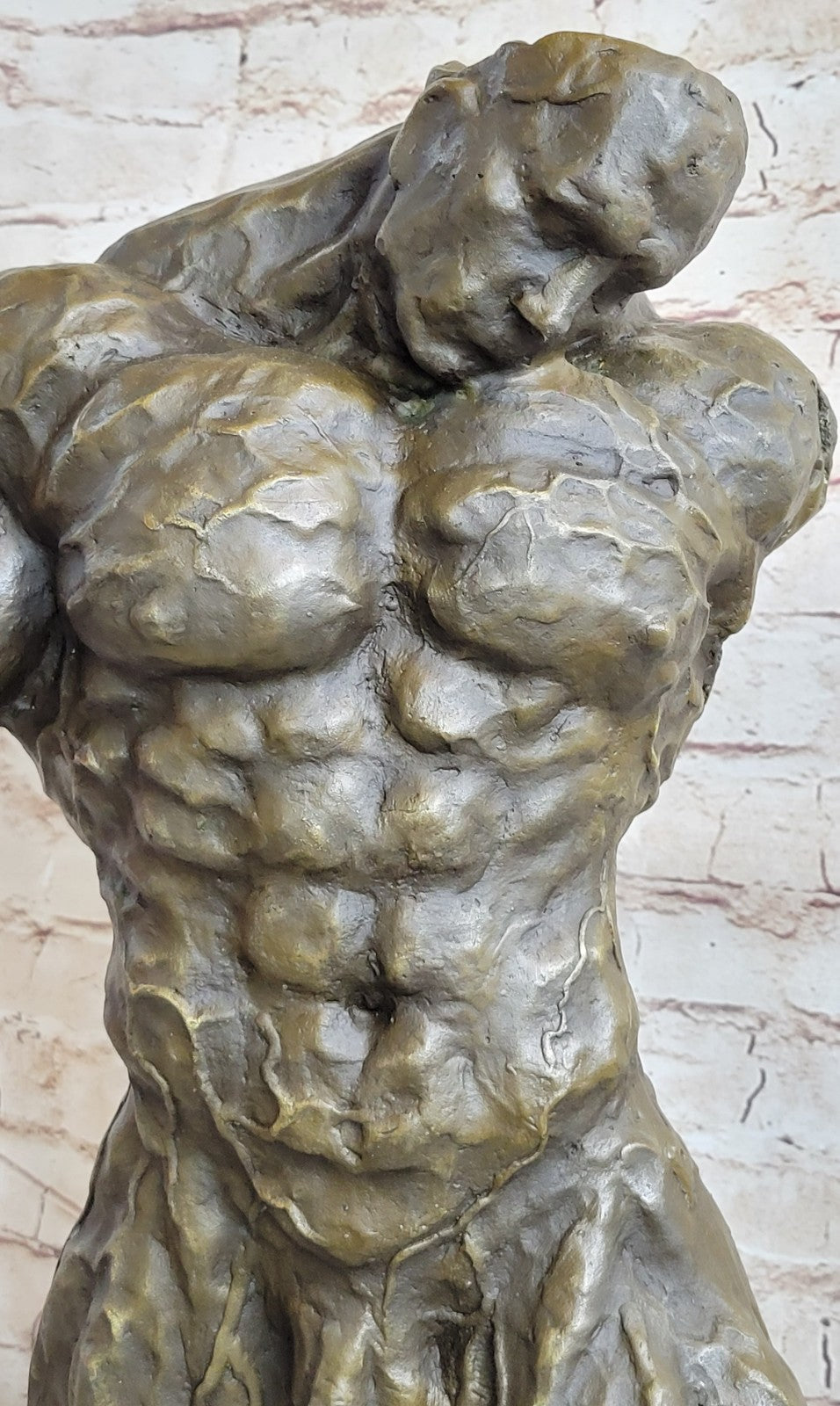 21" 100% Pure Bronze Body Builder Statue Trophy Sculpture Metal Art Male Statue