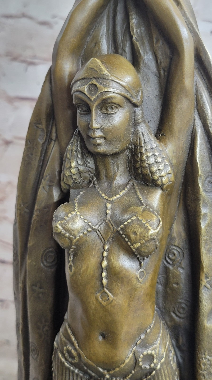 Handcrafted bronze sculpture SALE Large Deco Art Dancer Egyptian Chiparus Figure