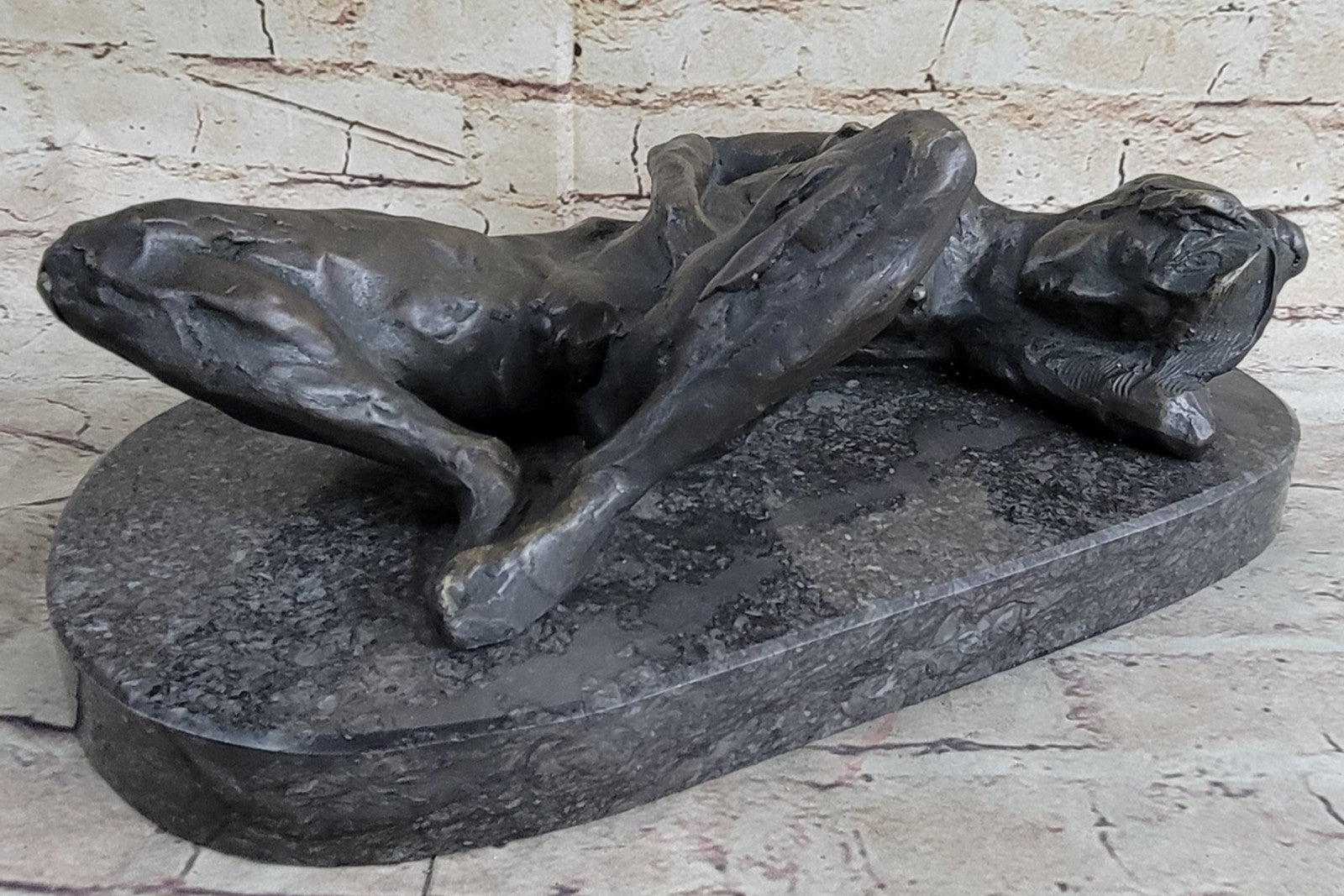Bronze Sculpture Nude Erotic Female Art Deco Lost Wax Hot Cast Marble Base Gift