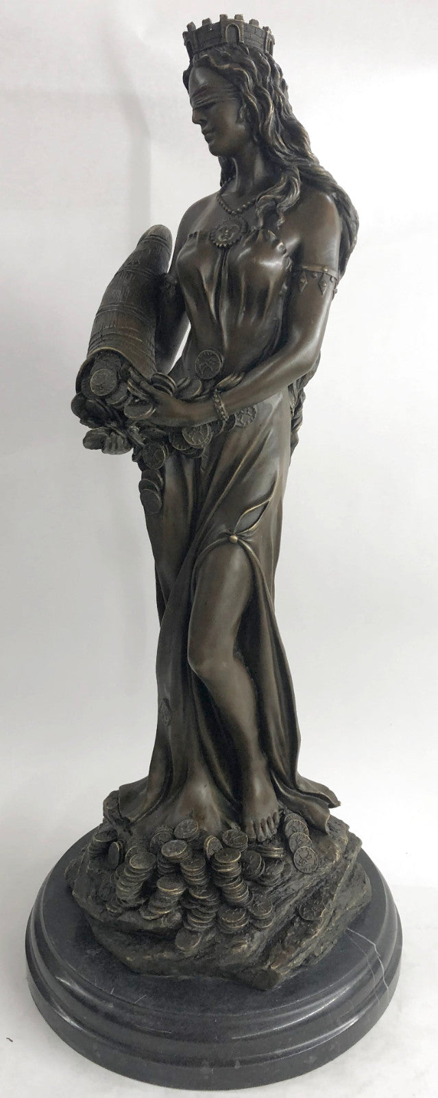 Tyche Luck Fortuna Greek Goddess Statue Sculpture Figurine Solid Bronze 30 inches