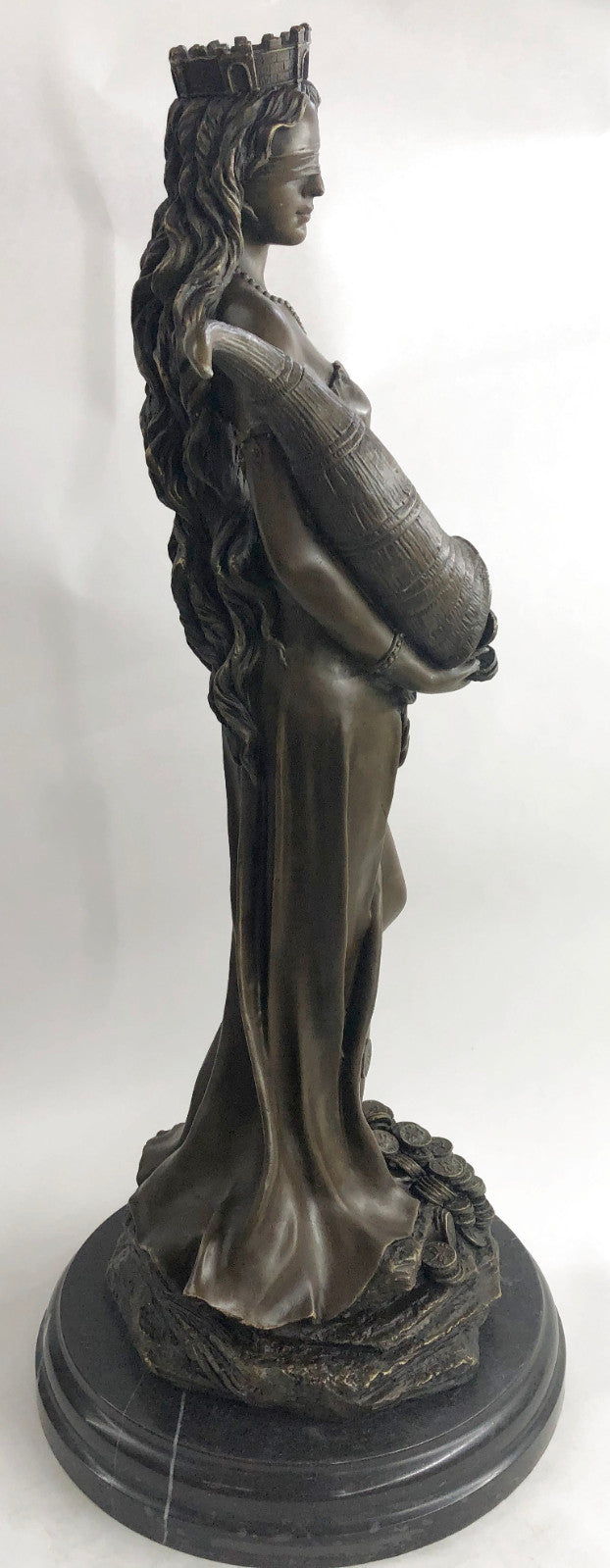 Tyche Luck Fortuna Greek Goddess Statue Sculpture Figurine Solid Bronze 30 inches