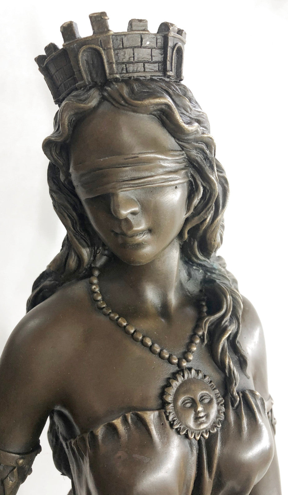 Tyche Luck Fortuna Greek Goddess Statue Sculpture Figurine Solid Bronze 30 inches