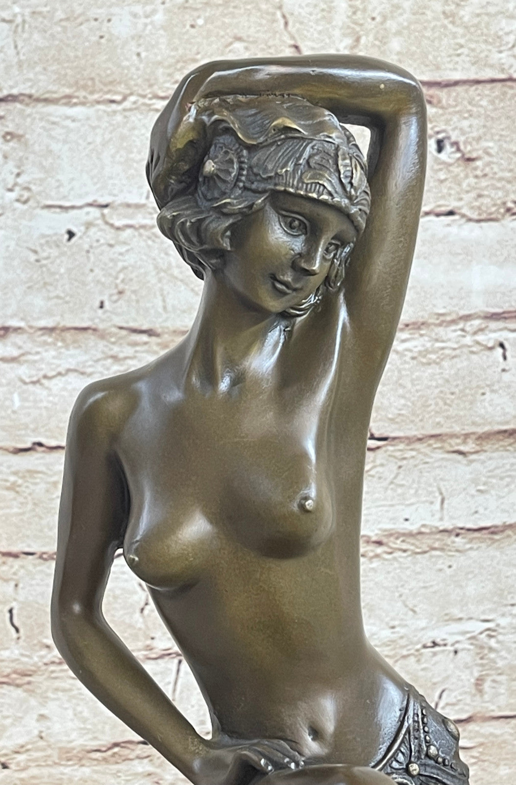 Young Nude Sexy Lady Handcrafted Art Bronze Sculpture Statue Figurine Figure LRG