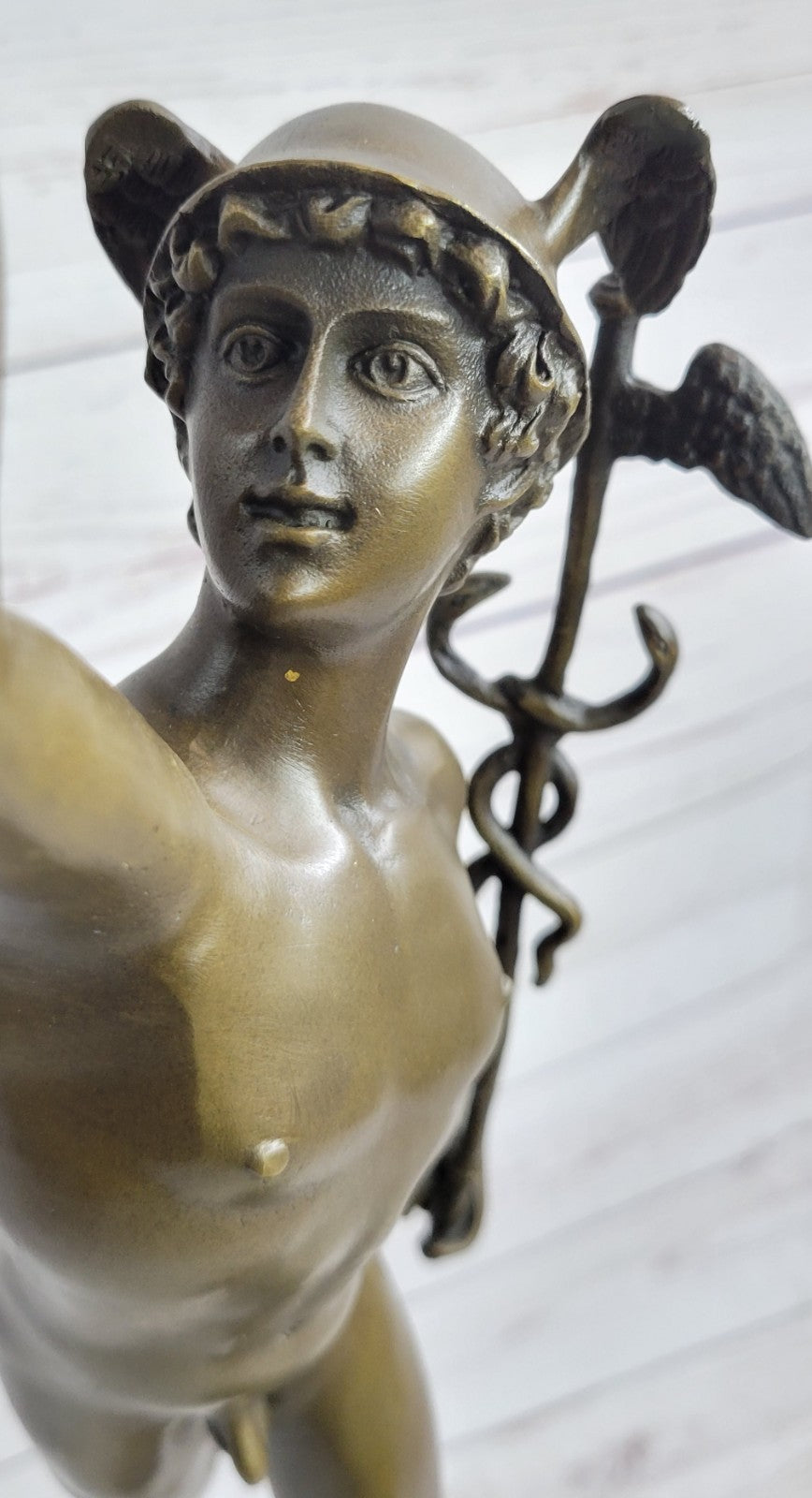 NUDE Bronze MERCURY Figure ANCIENT ROMAN Museum Quality Sculpture Figurine Decor