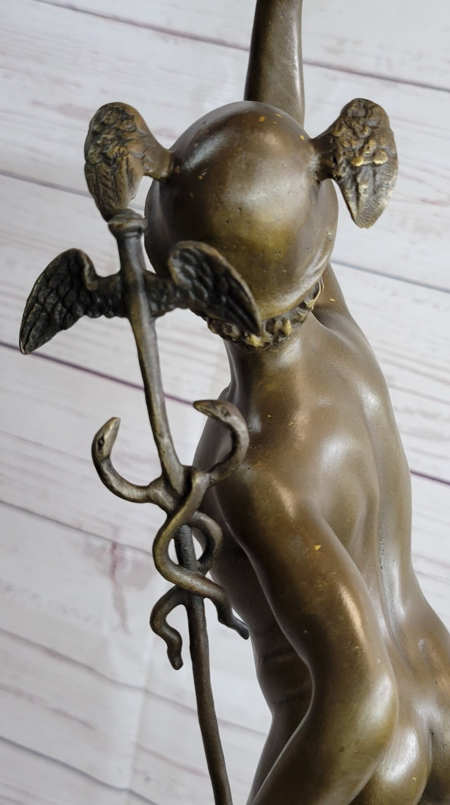 NUDE Bronze MERCURY Figure ANCIENT ROMAN Museum Quality Sculpture Figurine Decor