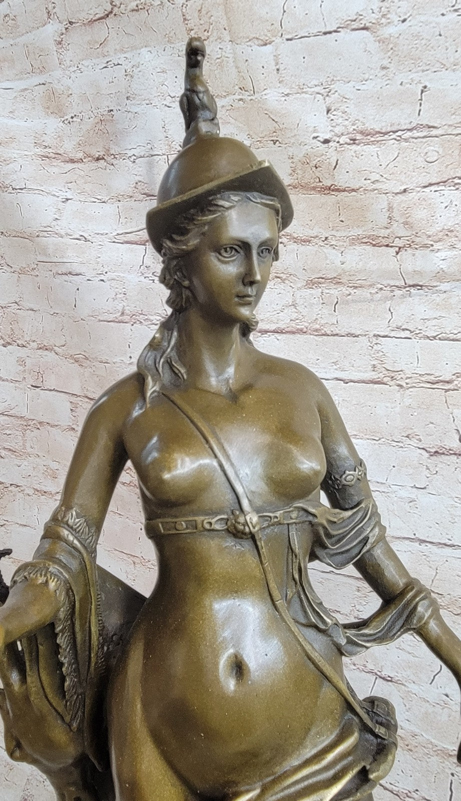 After H. Gerhard (Dutch ) Bronze, Nude Diana The Huntress Carrying Stag, Signed