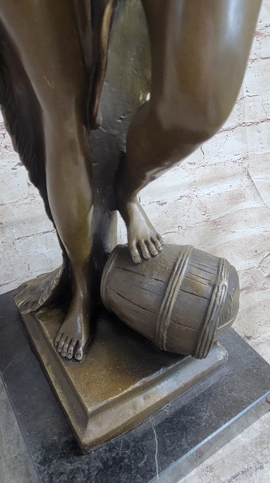 After H. Gerhard (Dutch ) Bronze, Nude Diana The Huntress Carrying Stag, Signed