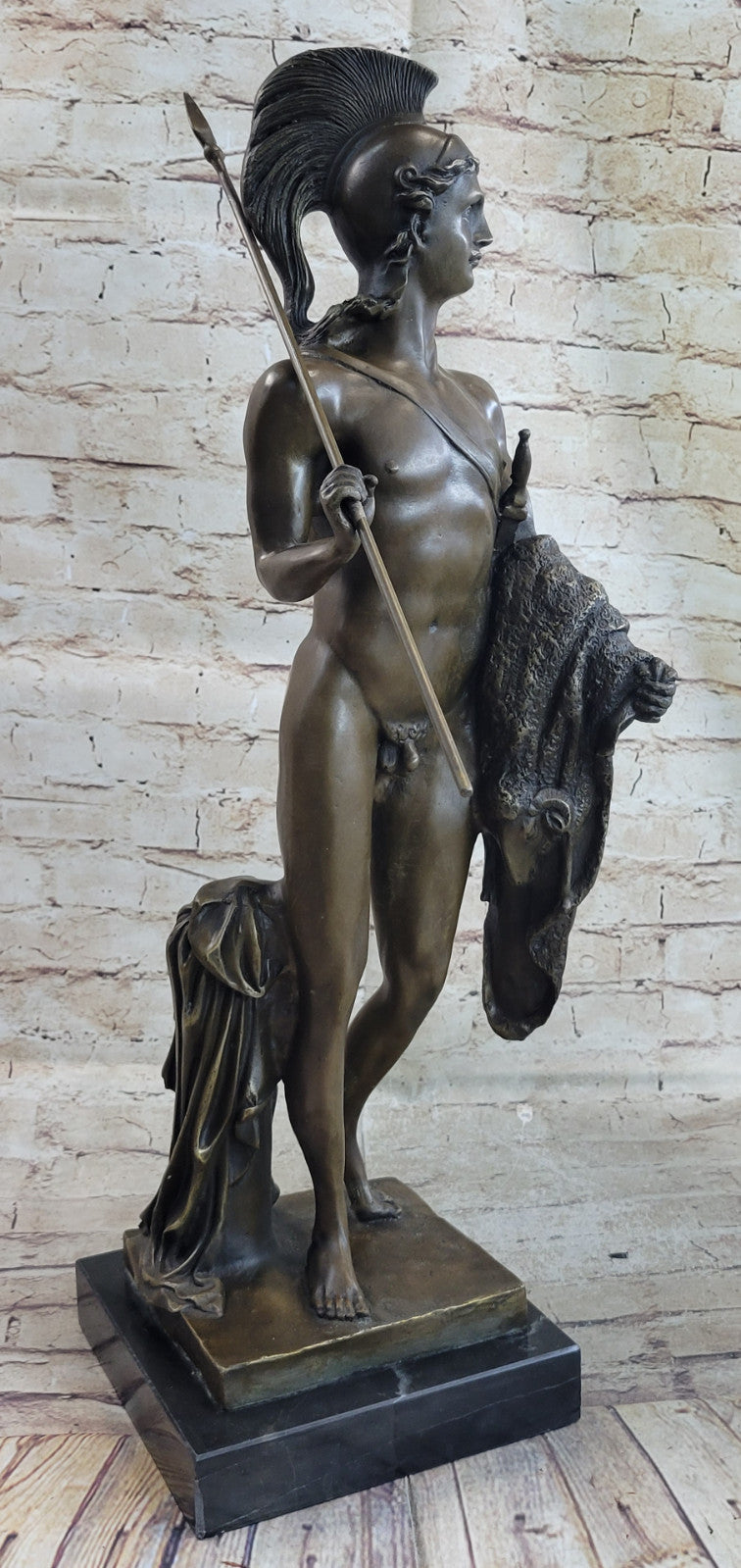 Buy Jason the Golden Fleece Bronze Nude Sculpture Figurine – Very Large Roman Soldier Statue for Sale