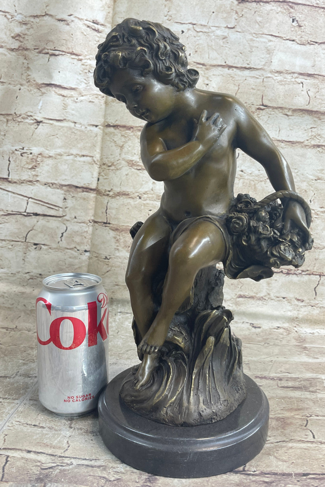 100% Bronze Sculpture Nude Decorative Boy Statue Art Decor Home Figure Sale