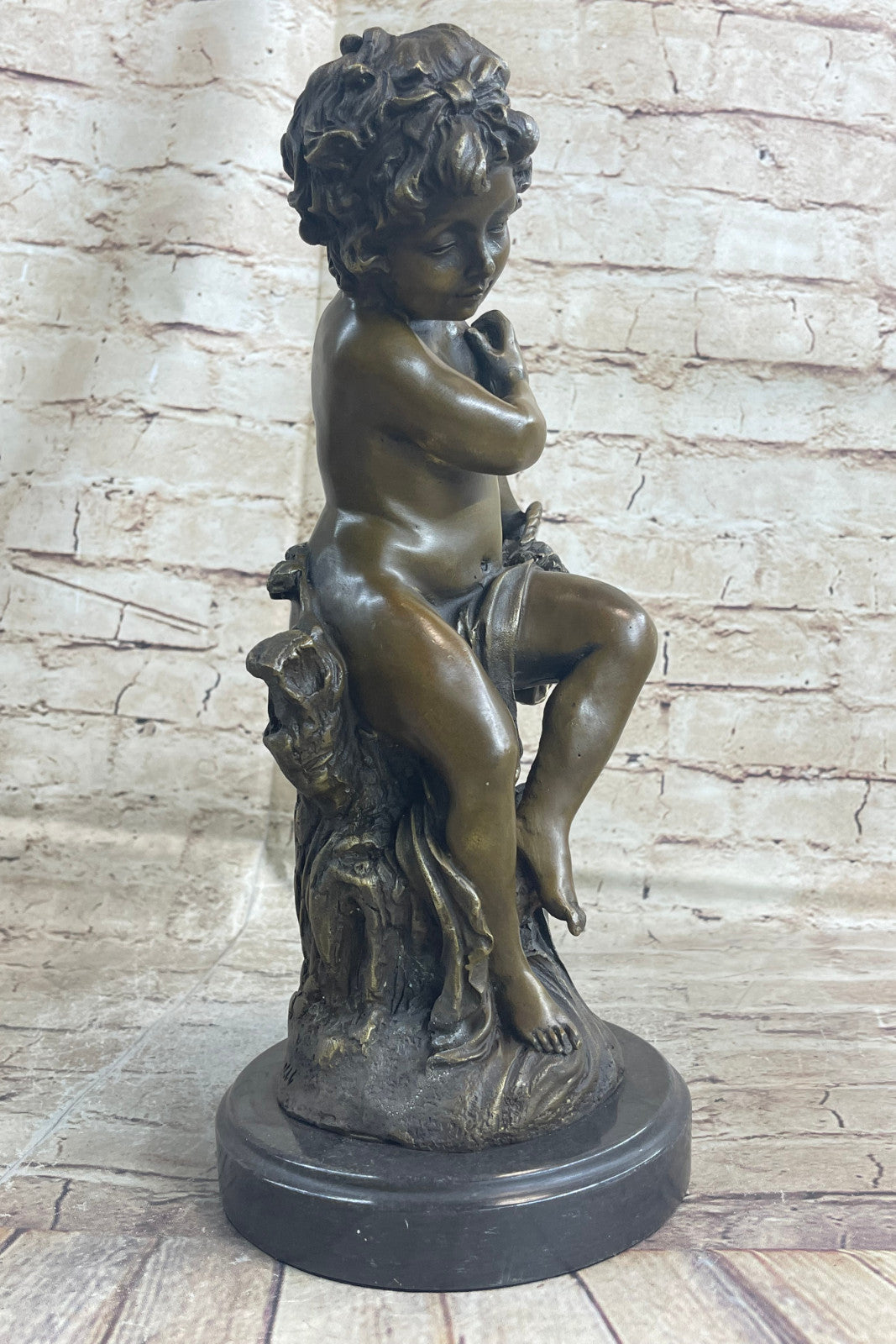 100% Bronze Sculpture Nude Decorative Boy Statue Art Decor Home Figure Sale