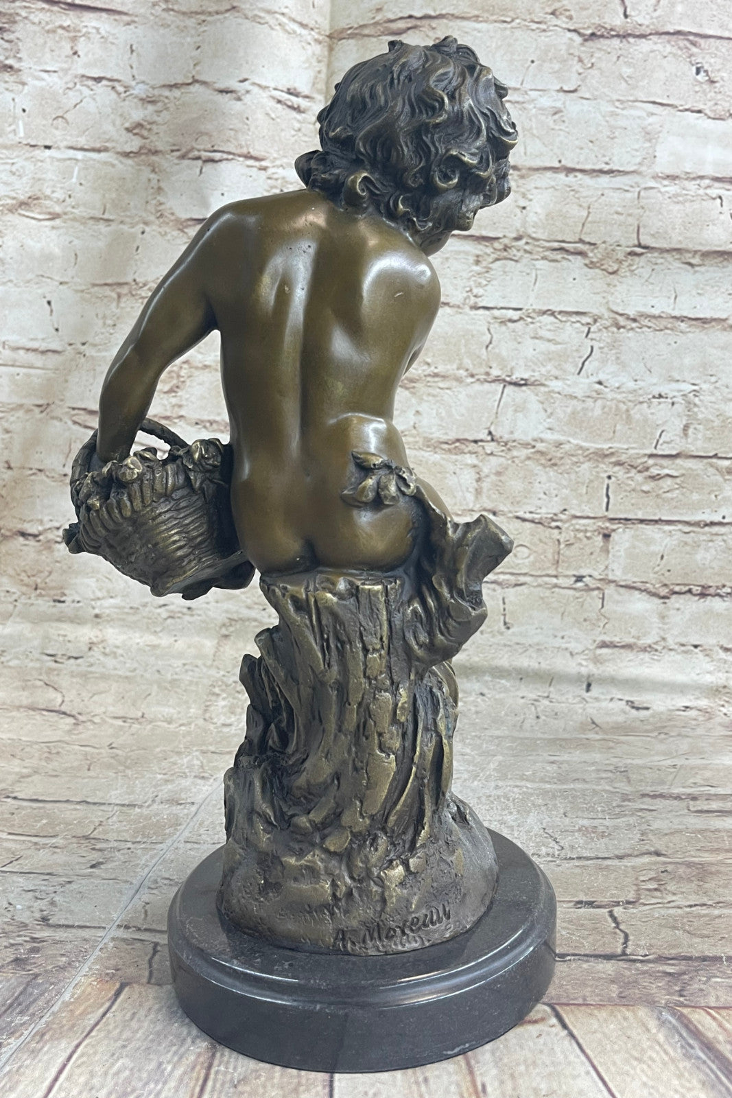 100% Bronze Sculpture Nude Decorative Boy Statue Art Decor Home Figure Sale