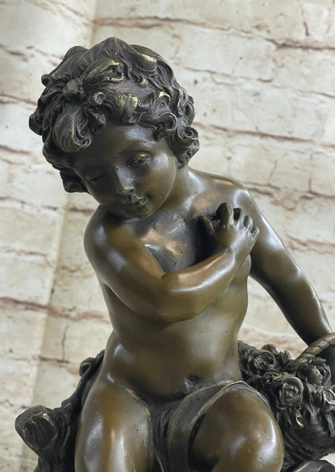100% Bronze Sculpture Nude Decorative Boy Statue Art Decor Home Figure Sale