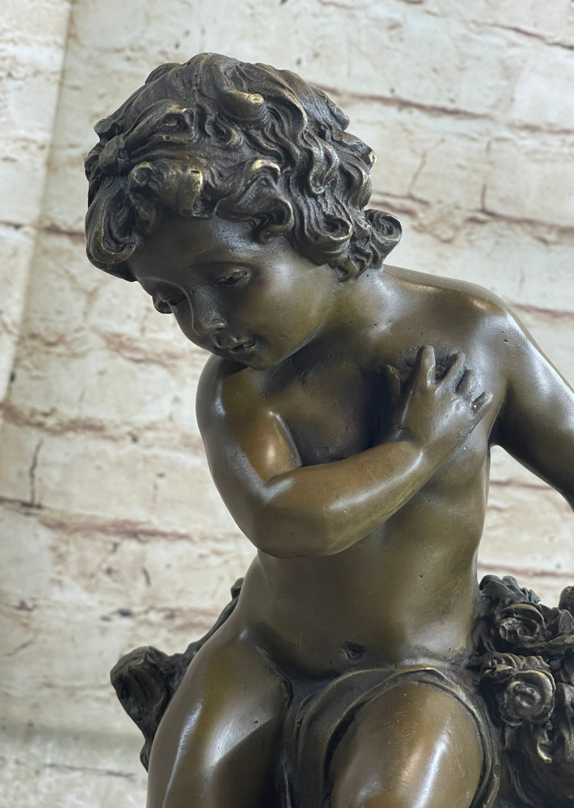 100% Bronze Sculpture Nude Decorative Boy Statue Art Decor Home Figure Sale