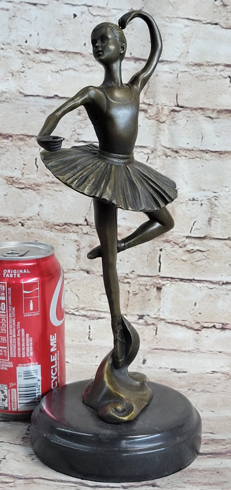 12" Tall Classical Dancer Ballerina Signed Bronze Sculpture Figure Art Nouveau