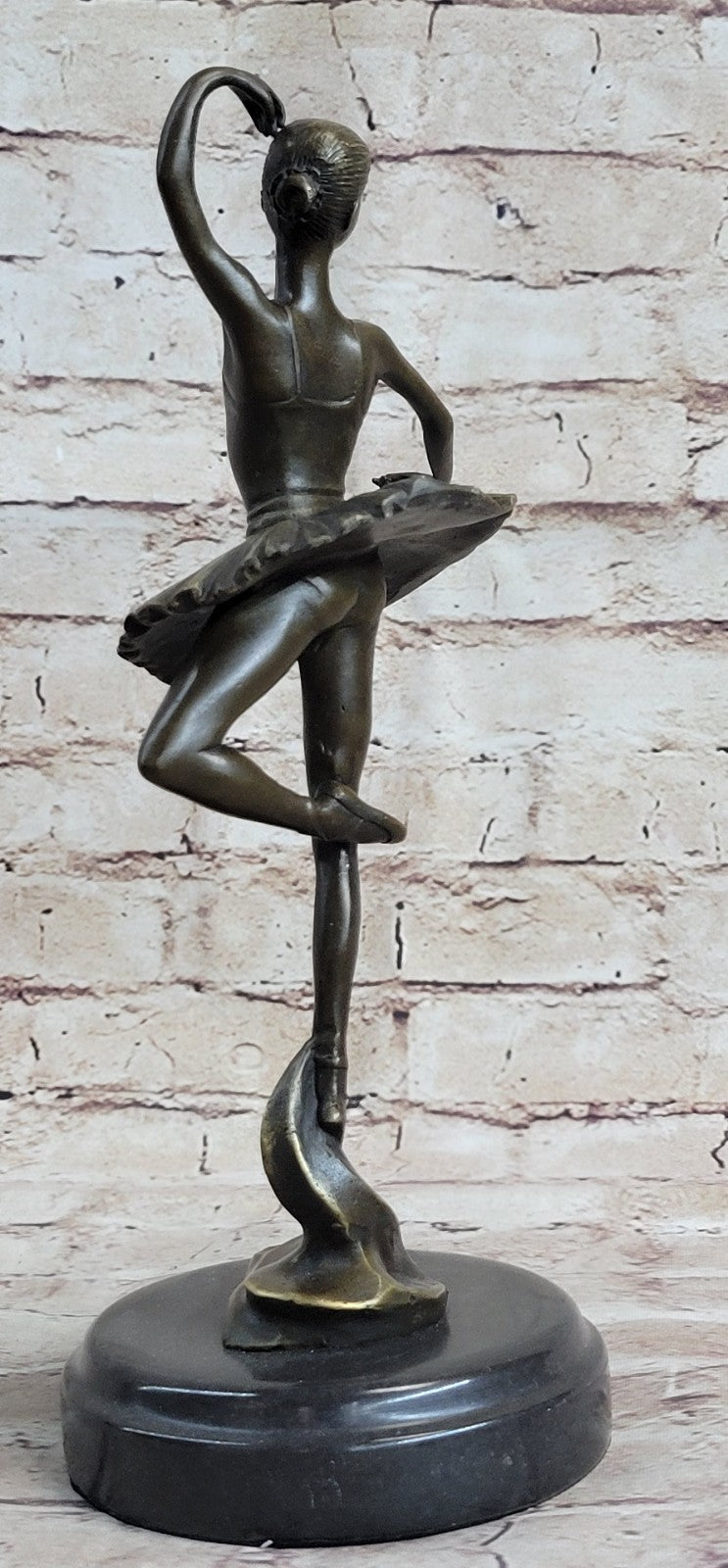12" Tall Classical Dancer Ballerina Signed Bronze Sculpture Figure Art Nouveau