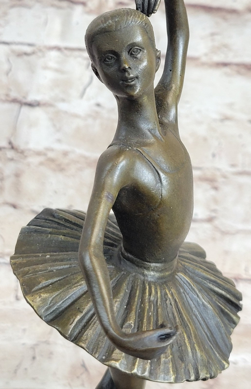12" Tall Classical Dancer Ballerina Signed Bronze Sculpture Figure Art Nouveau