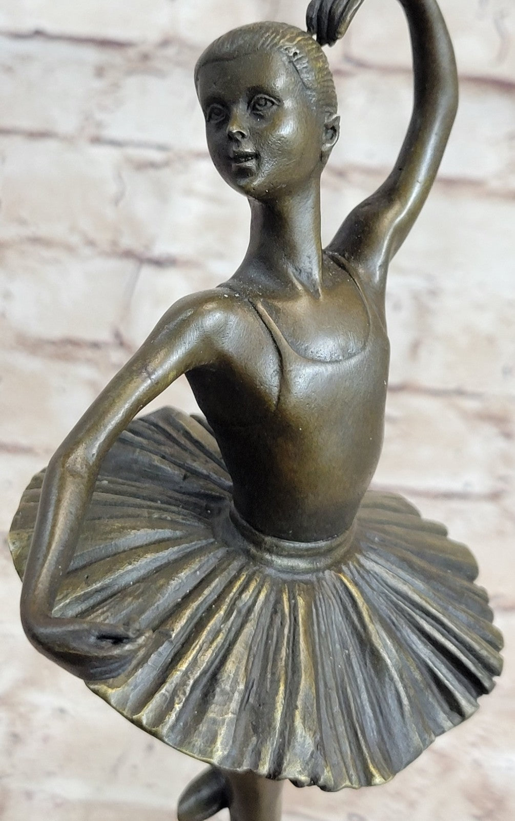 12" Tall Classical Dancer Ballerina Signed Bronze Sculpture Figure Art Nouveau
