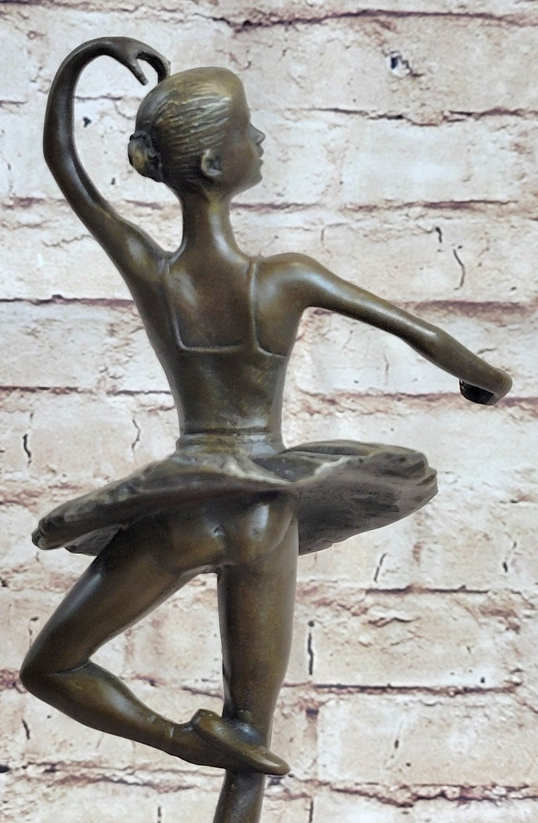 12" Tall Classical Dancer Ballerina Signed Bronze Sculpture Figure Art Nouveau