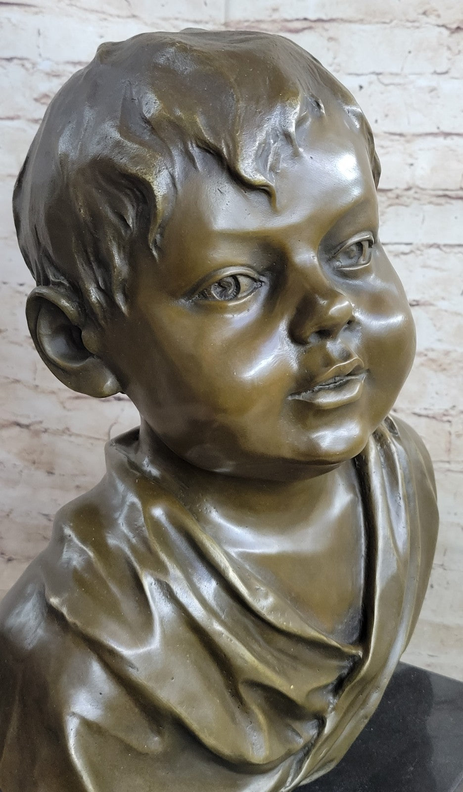 Kunst & Ambiente Art Nouveau Bronze Figurine - Bust of a Boy - Signed Nick