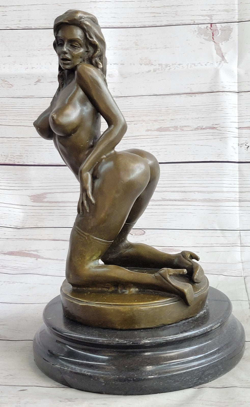 100% Genuine Bronze Nude Naked Female Woman Lady Girl Sculpture Statue