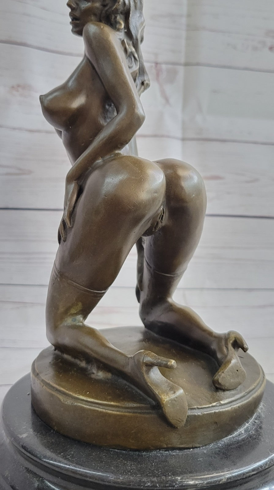 100% Genuine Bronze Nude Naked Female Woman Lady Girl Sculpture Statue