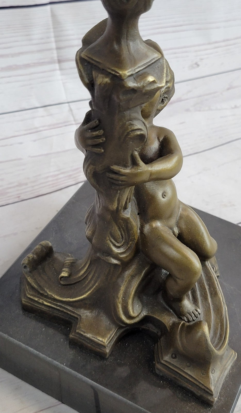 French Style Nude Hand Made Bronze Candle Holder Statue Sculpture Art figurine