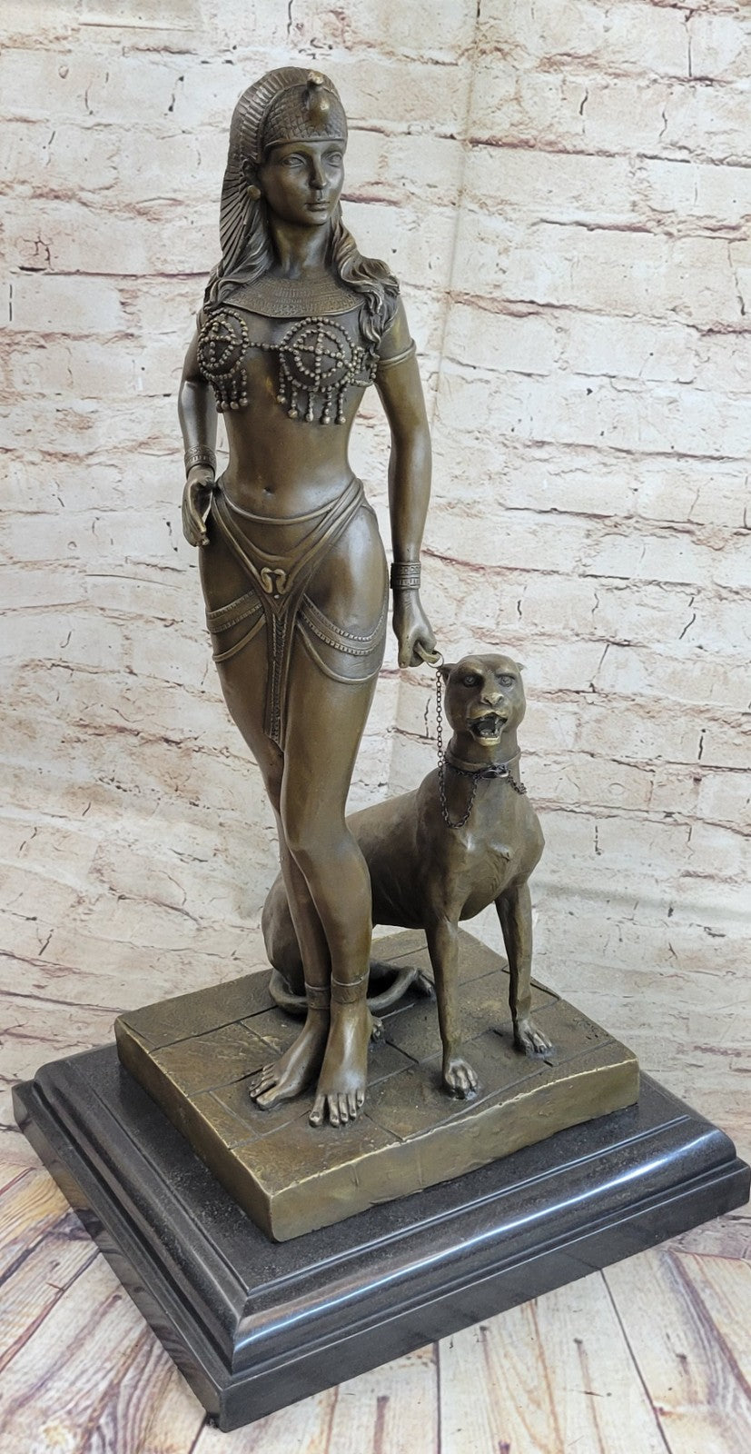 European Design Egyptian Panther Goddess Figurine Hot Cast Bronze Sculpture Sale