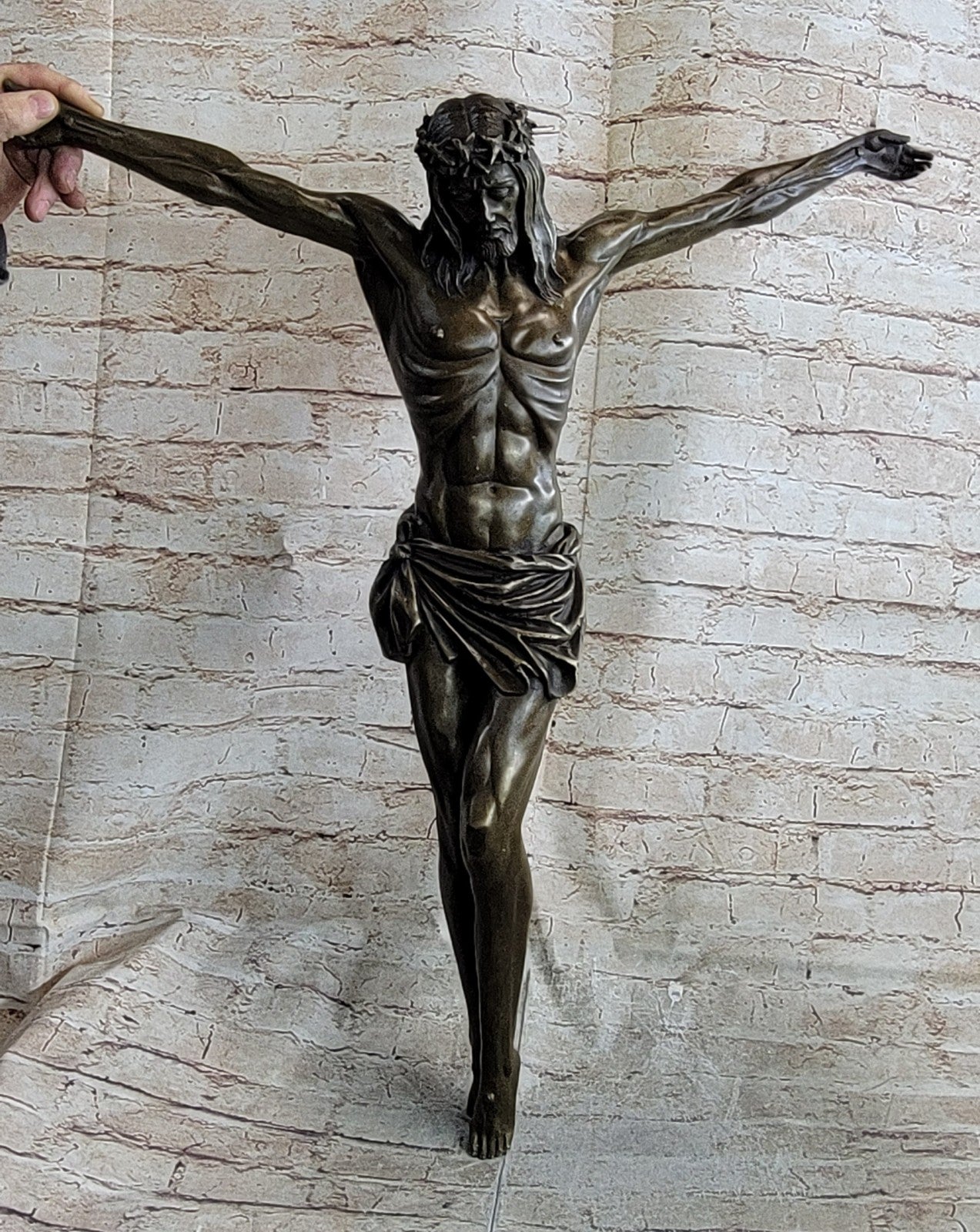 Jesus Christ Crucified  Heavenly 100% Bronze Statue Sculpture Figurine Lost Wax