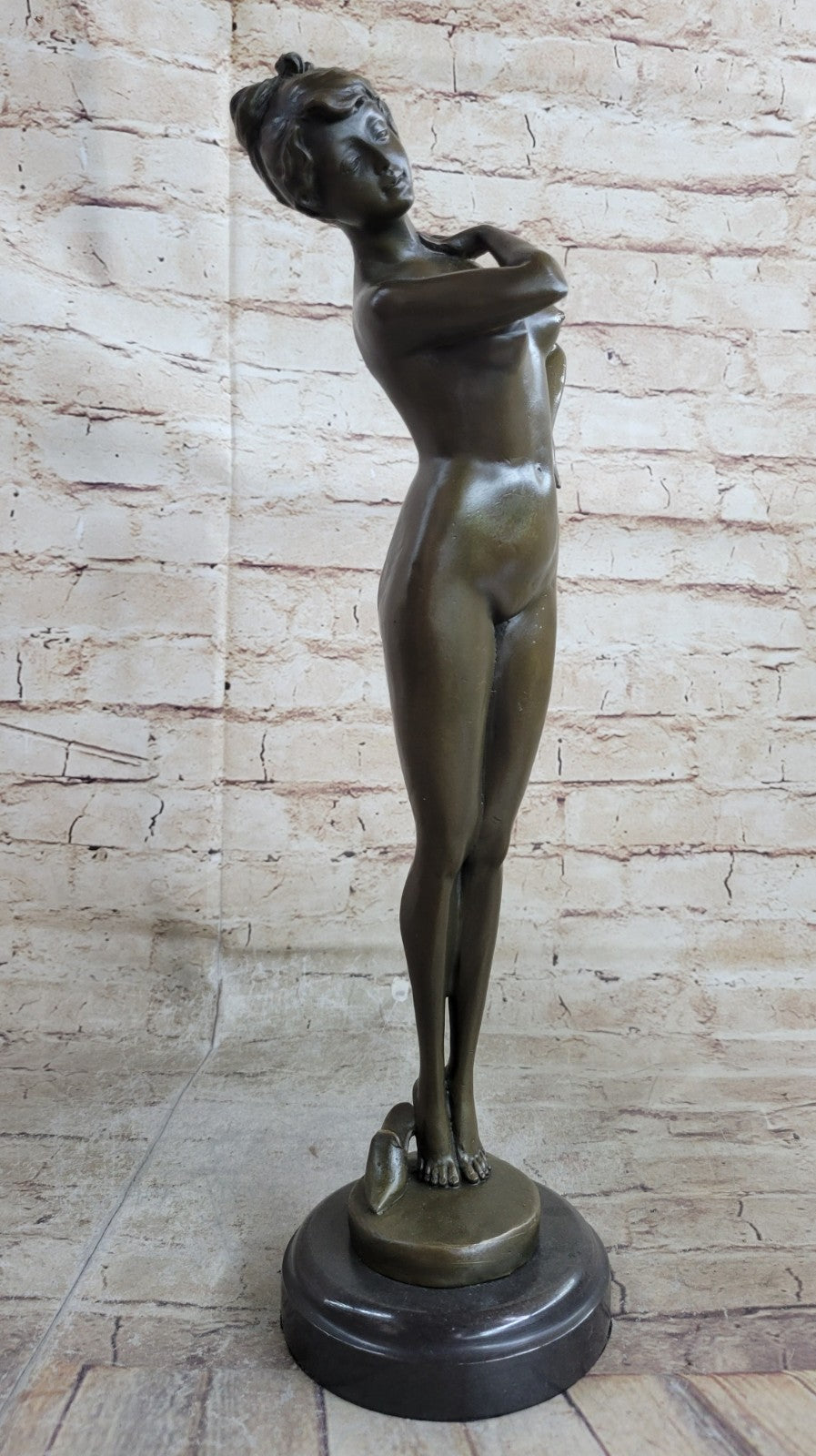 Buy Handcrafted Bronze Nude Woman Sculpture by French Artist Jean Patoue – Elegant Erotic Art Figurine for Sale