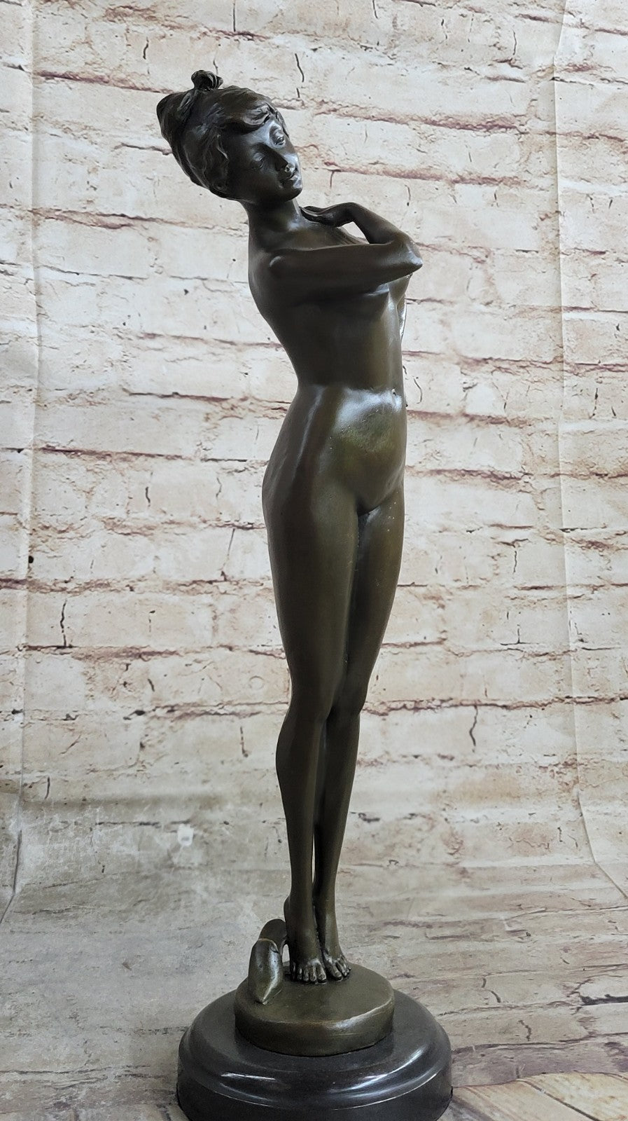 Buy Handcrafted Bronze Nude Woman Sculpture by French Artist Jean Patoue – Elegant Erotic Art Figurine for Sale