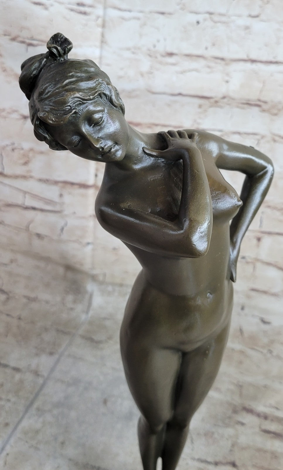 Buy Handcrafted Bronze Nude Woman Sculpture by French Artist Jean Patoue – Elegant Erotic Art Figurine for Sale
