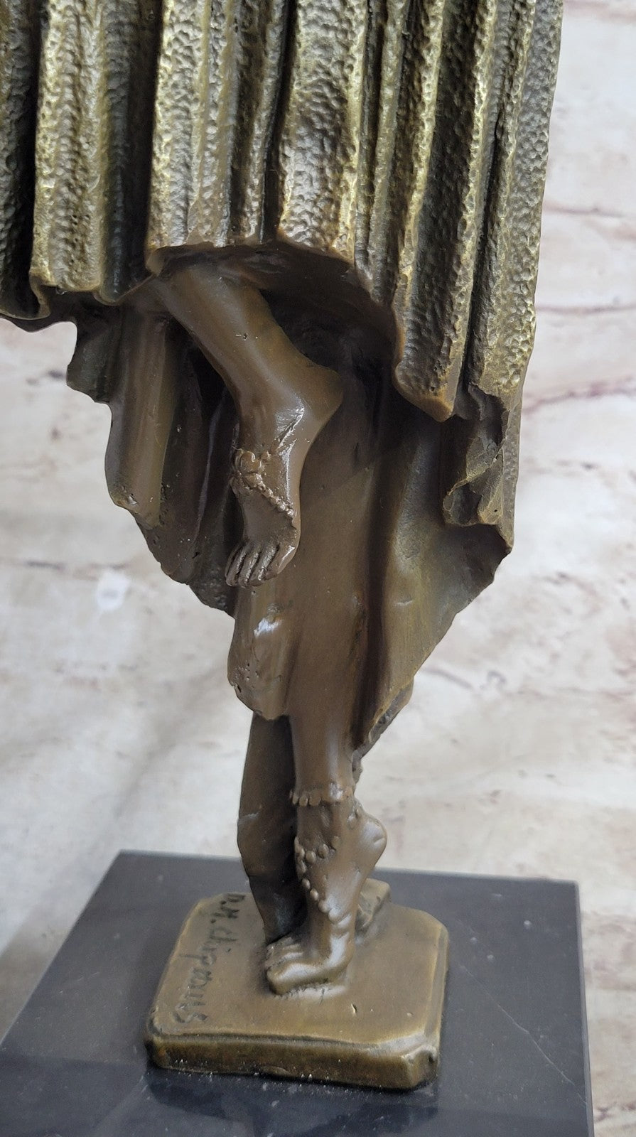 Sexy Lady Dancer Art Nouveau Marble Base Bronze Sculpture Statue Figurine Sale