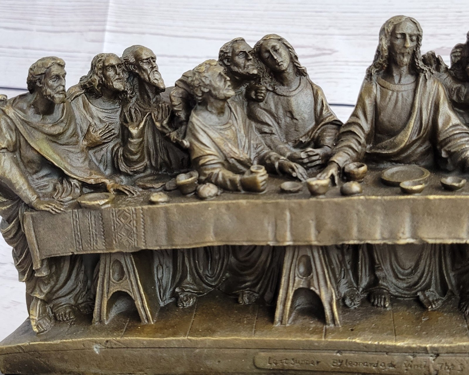 Handmade Bronze Sculpture Jesus The Last Supper Leonardo Da Vinci Christianity