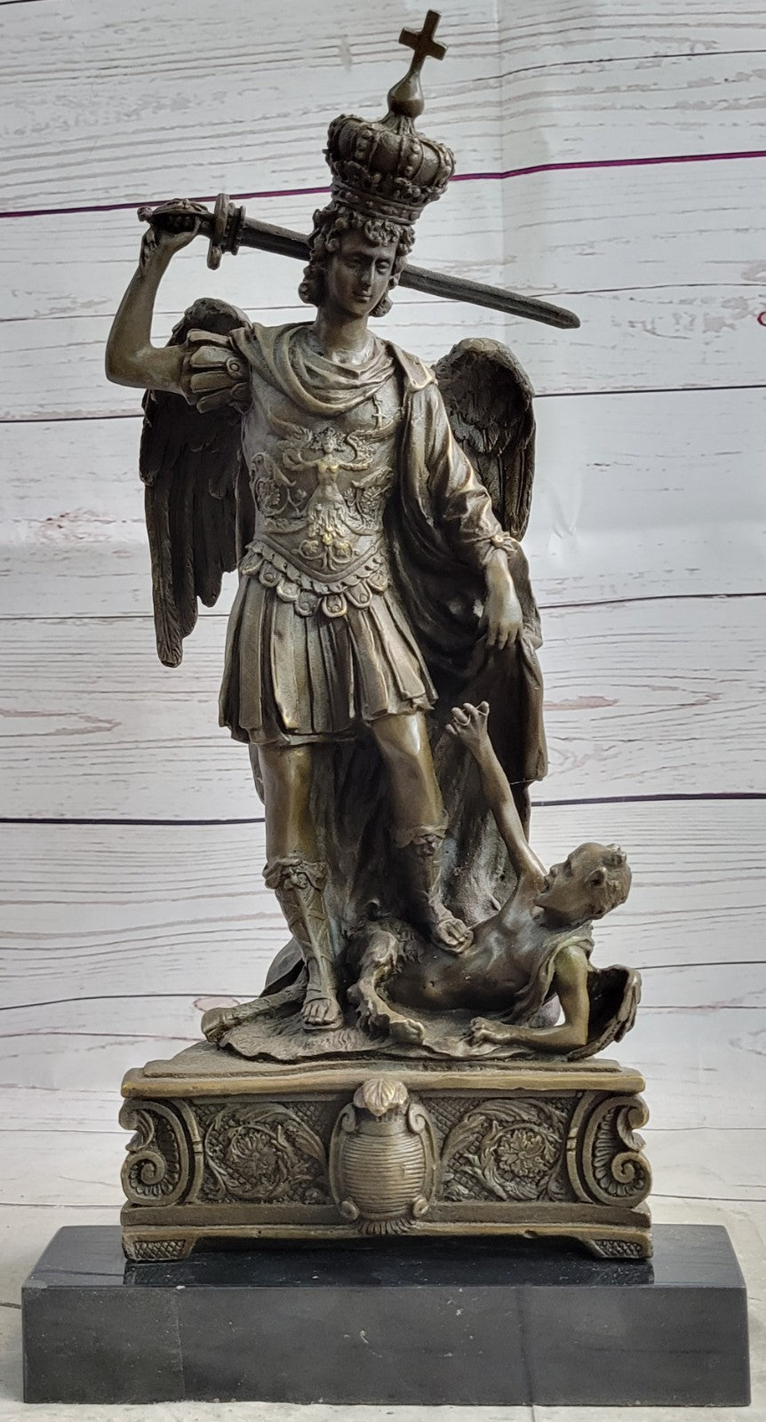 Bronze Marble Statue ArchAngel St Michael Police Saint Hot Cast Detailed Figure