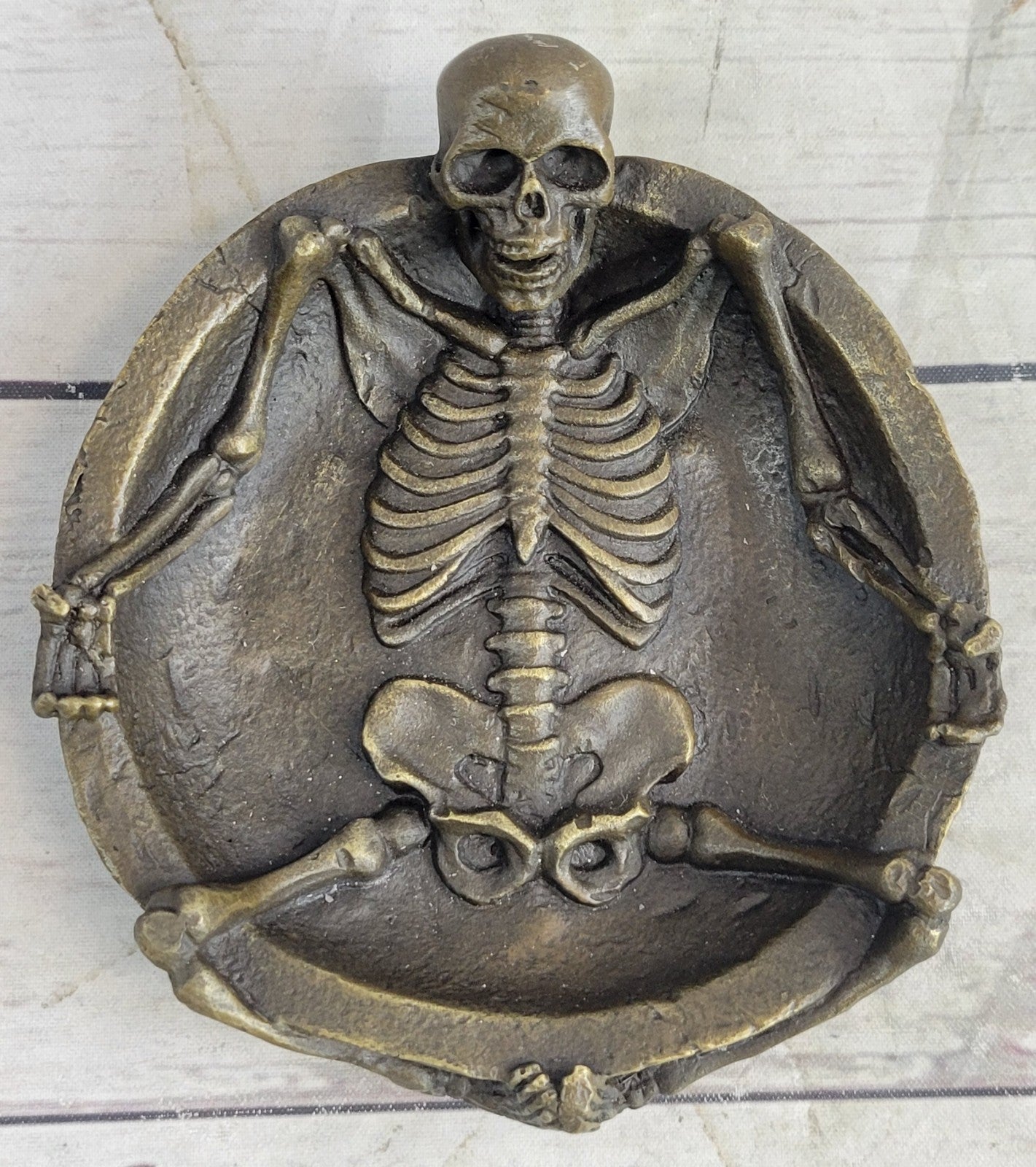 Handcrafted bronze sculpture SALE Asht From Emerges Skeleton Full Original Sign