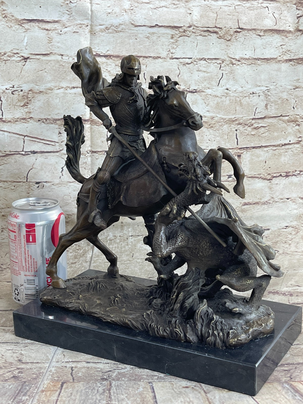 Magnificent Bronze Statue: Saint George on Horseback - Aldo Vitaleh Sculpture Sale