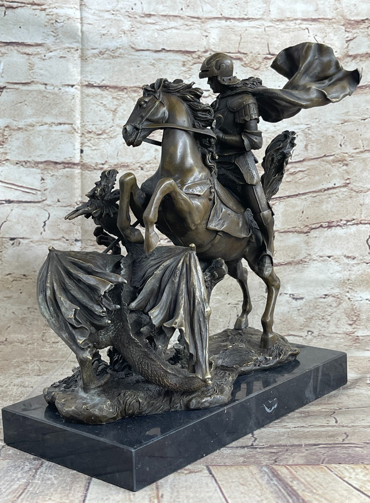 Magnificent Bronze Statue: Saint George on Horseback - Aldo Vitaleh Sculpture Sale