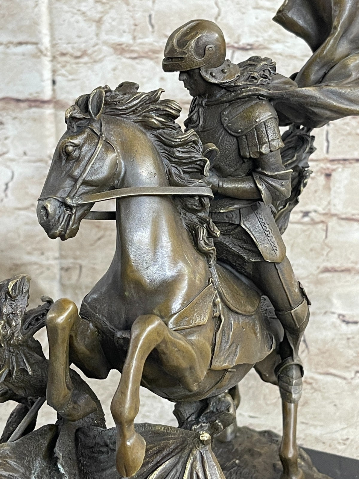 Magnificent Bronze Statue: Saint George on Horseback - Aldo Vitaleh Sculpture Sale