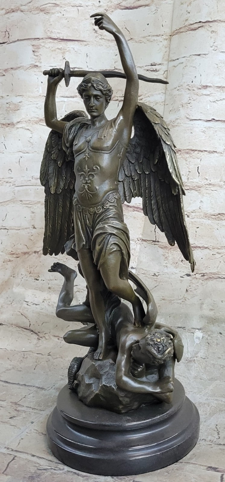 Buy St. Michael the Archangel Bronze Statue – 15.5" Tall Religious Protector Sculpture on Sale
