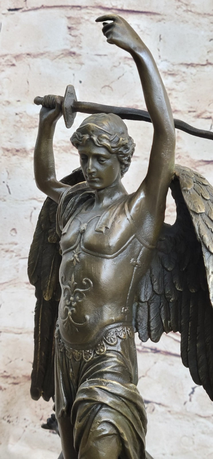 Buy St. Michael the Archangel Bronze Statue – 15.5" Tall Religious Protector Sculpture on Sale