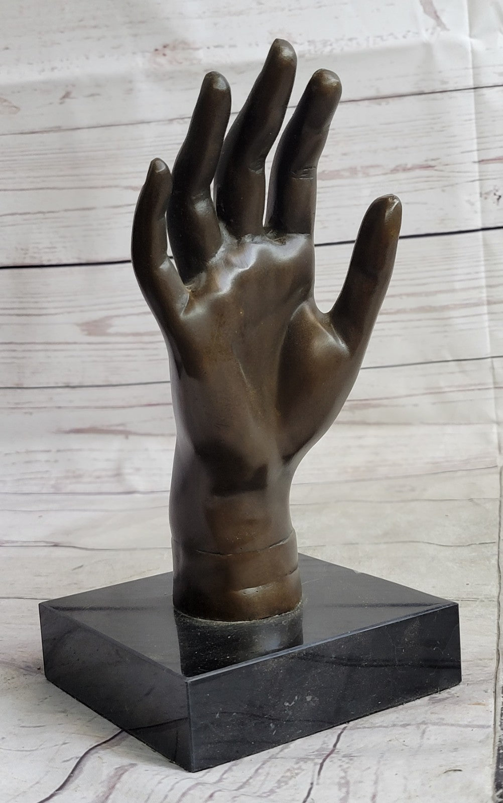 Salvador Dali Inspired Woman`s Hand Bronze Sculpture: Intricate Figurine