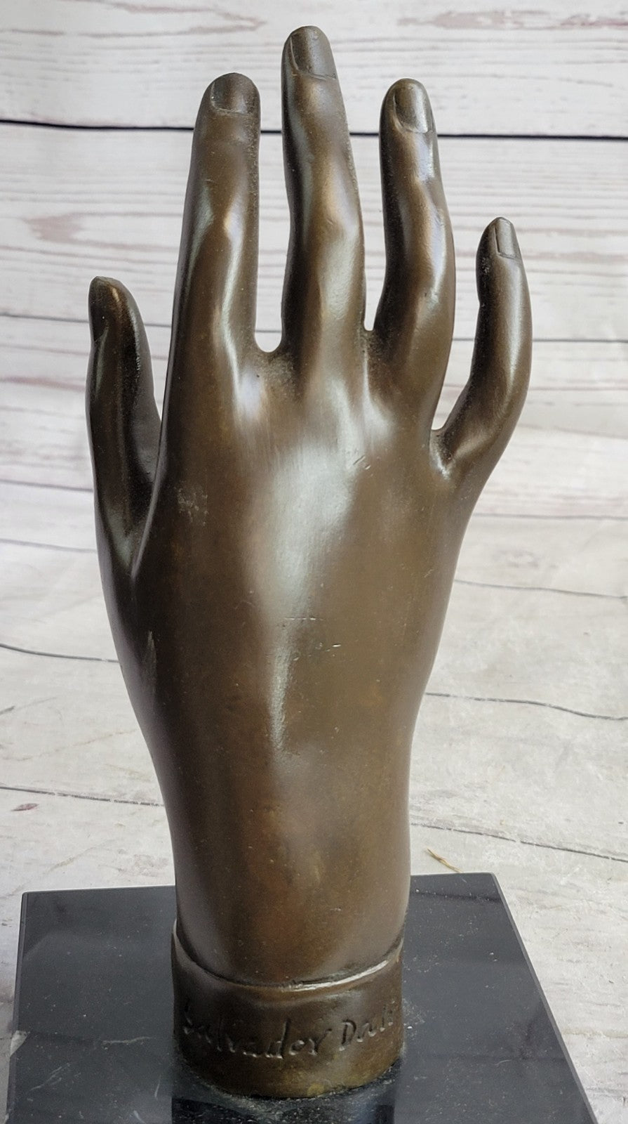 Salvador Dali Inspired Woman`s Hand Bronze Sculpture: Intricate Figurine
