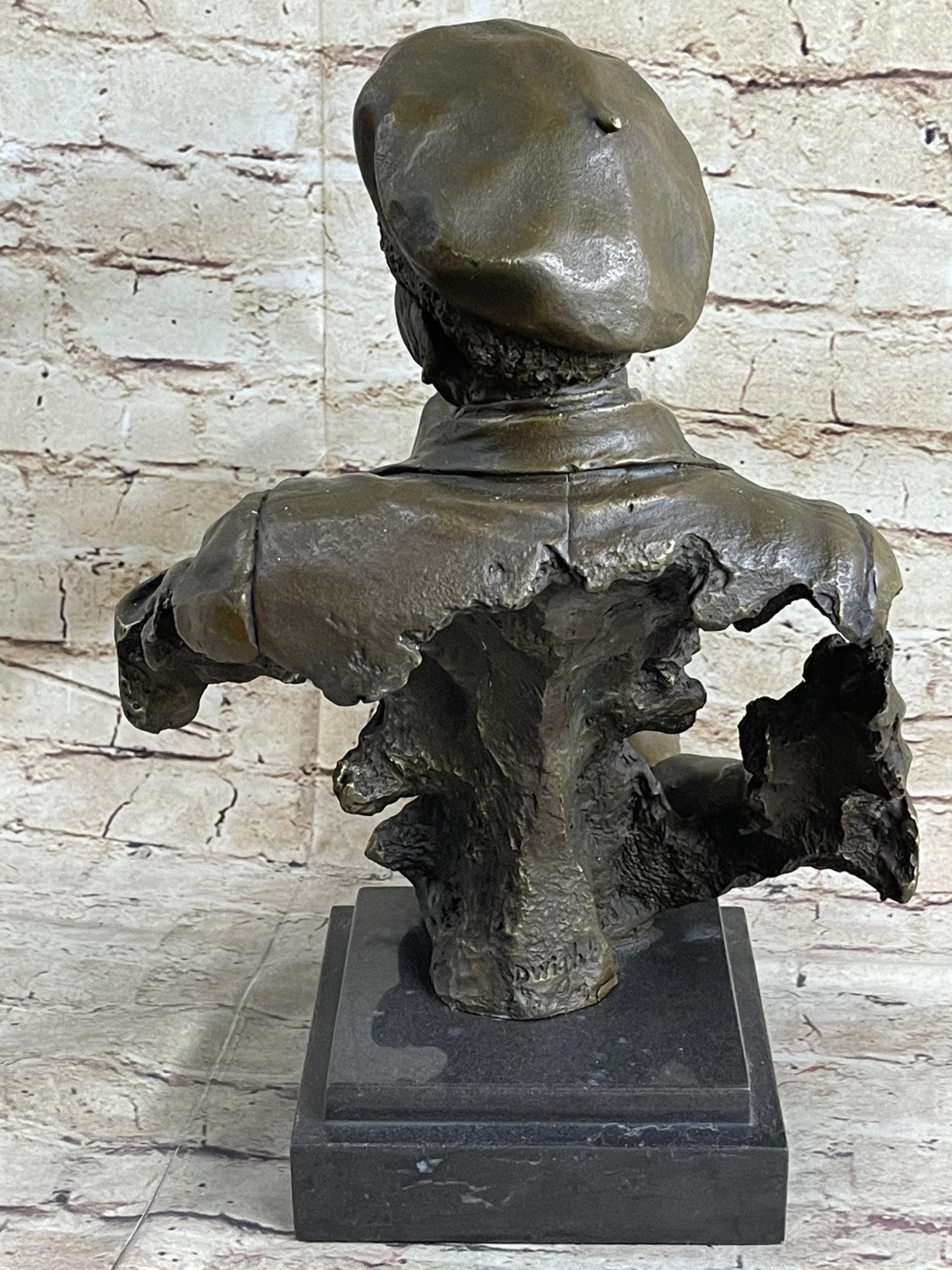 Vintage Brutalist Cast Bronze Sculpture Jazz Saxophone Player Figure Mid Century