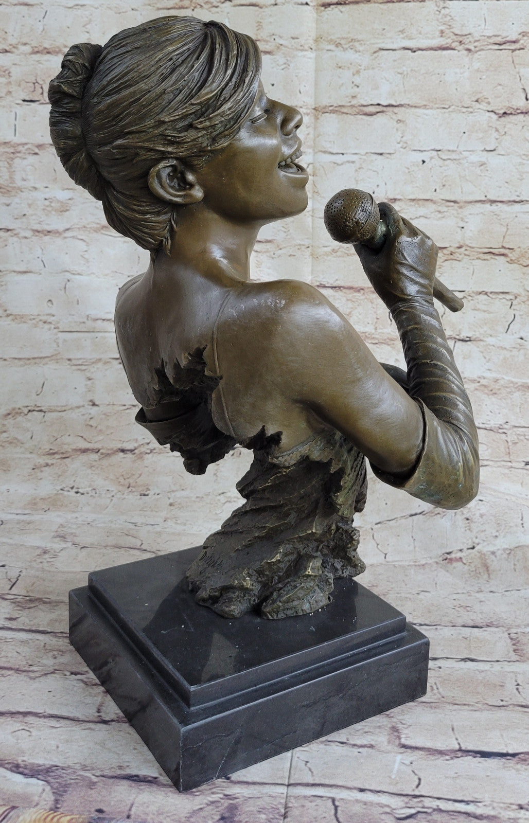 Buy 15" Bronze Female Singer Bust Sculpture – Art Statue Sale