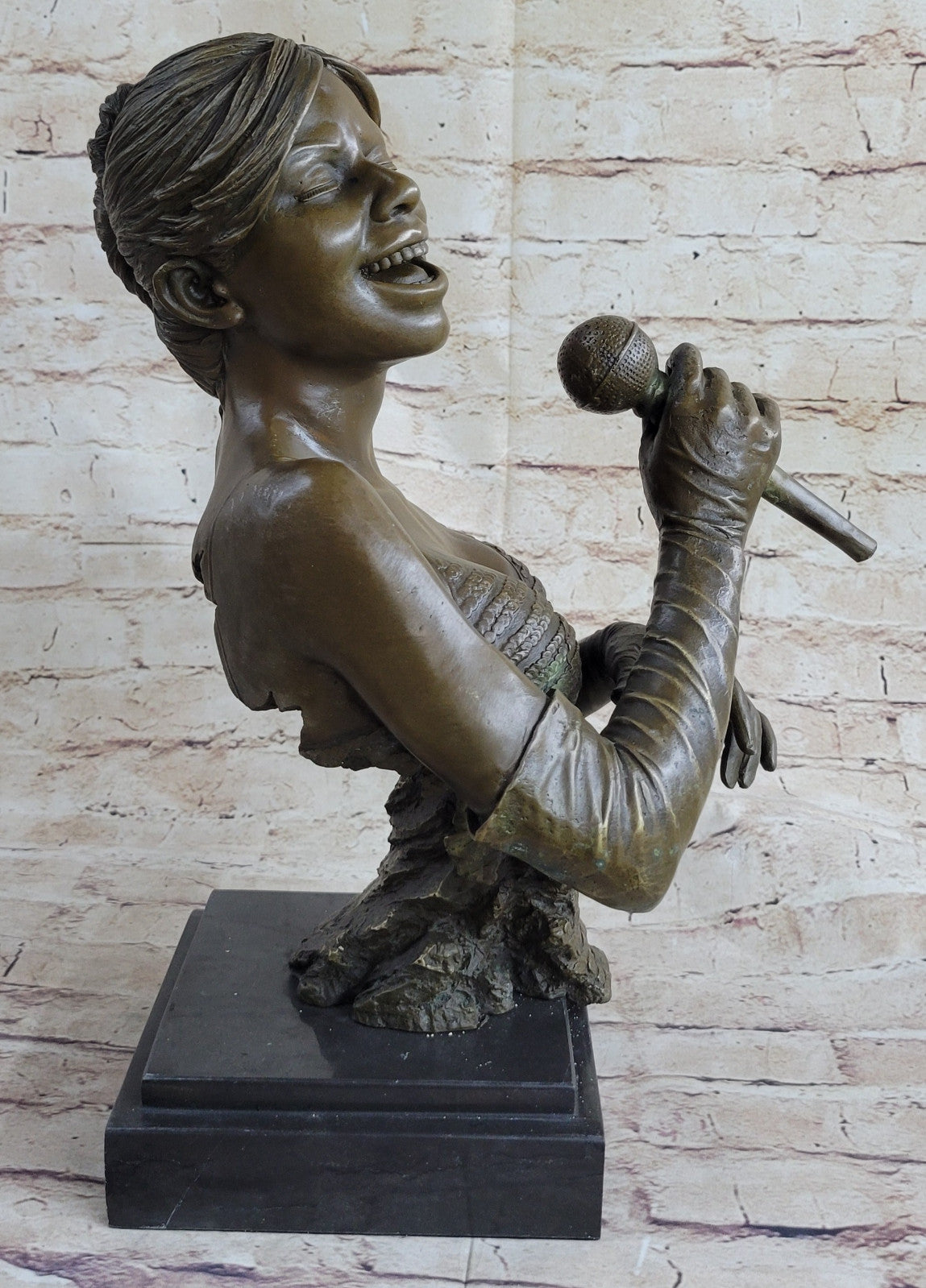 Buy 15" Bronze Female Singer Bust Sculpture – Art Statue Sale
