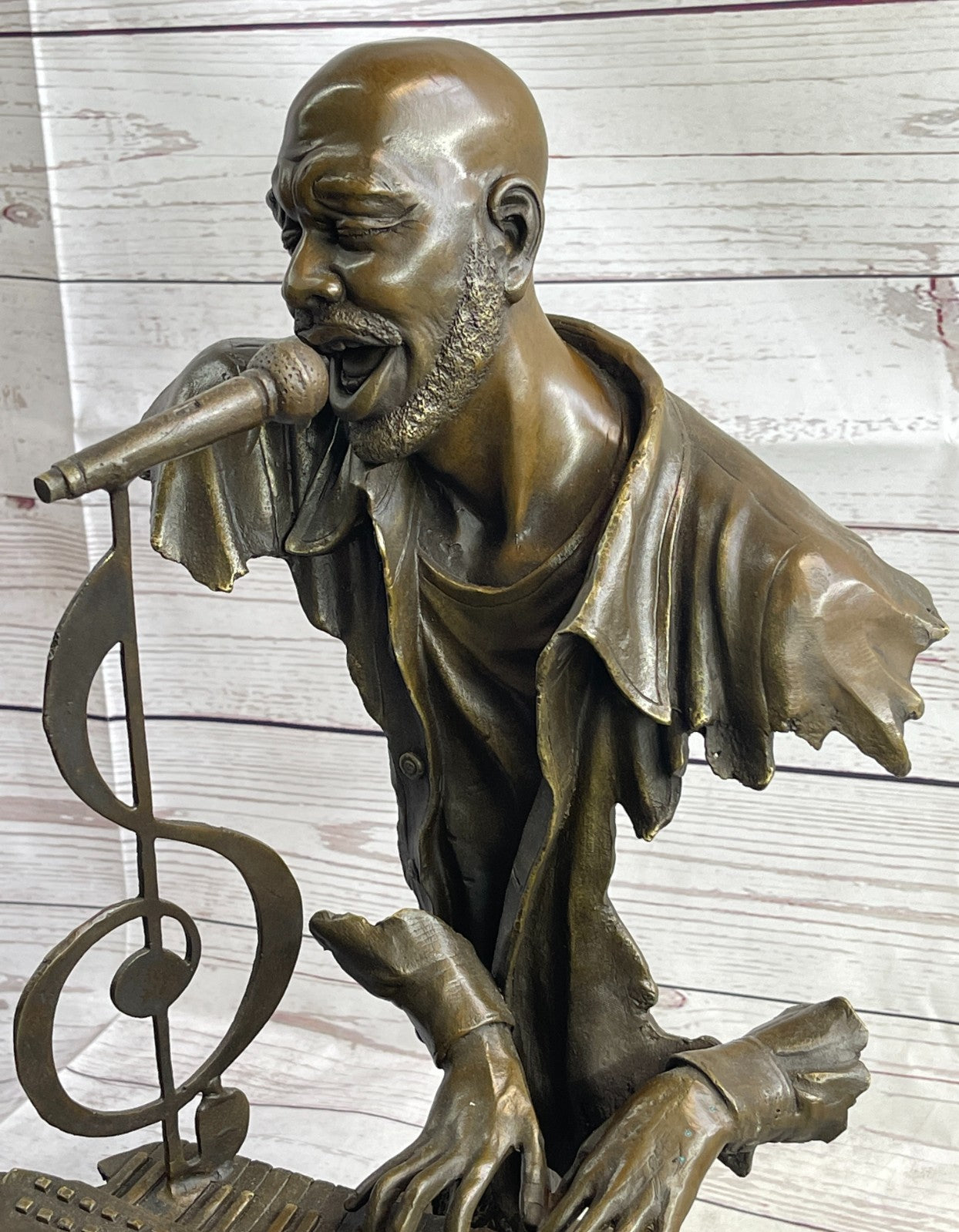 MALE SINGER Bronze Statuette JAZZ BAND Collection, 17" Tall, European Studio Gift
