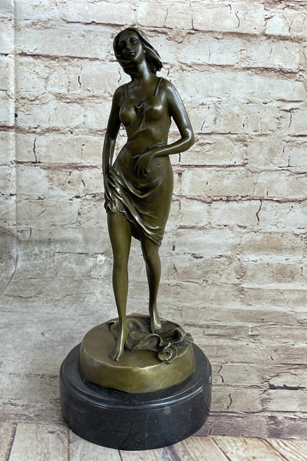 100% Genuine Solid Nude Woman Female Girl Lady Bronze Sculpture Artwork
