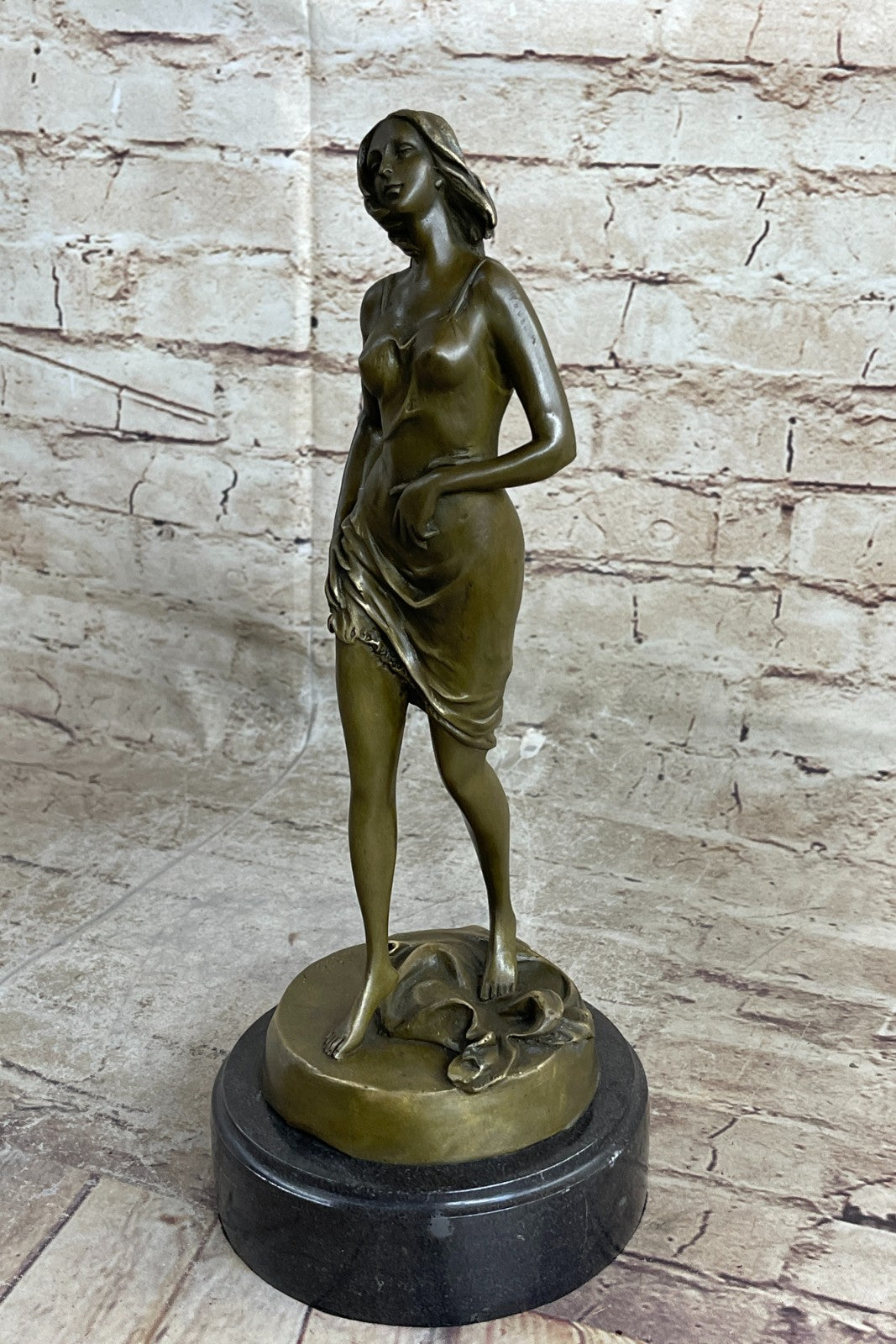 100% Genuine Solid Nude Woman Female Girl Lady Bronze Sculpture Artwork